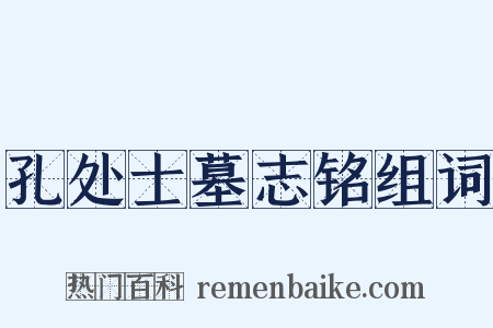 孔处士墓志铭组词是什么意思的图片